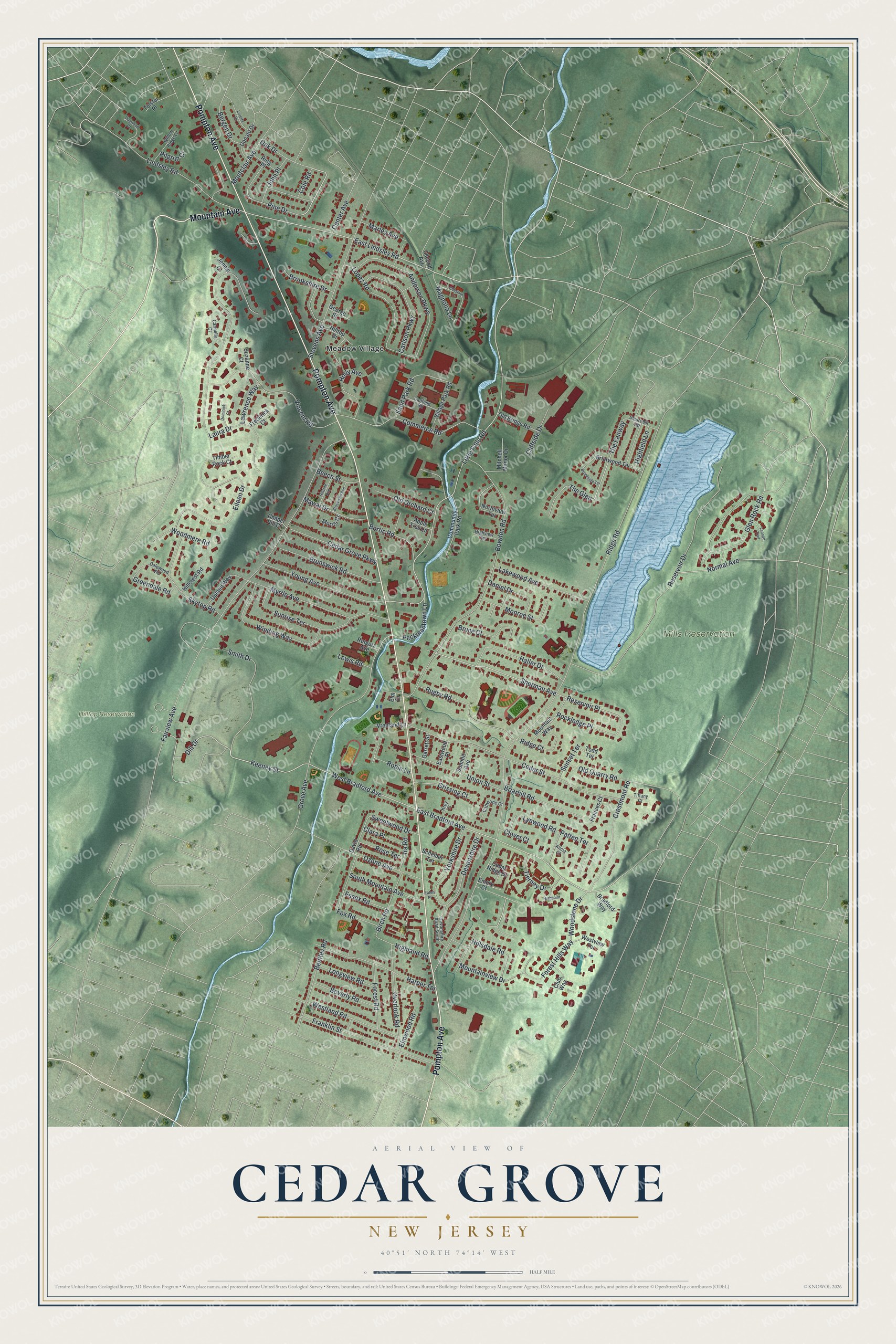 Watermarked full-map preview of Cedar Grove, New Jersey