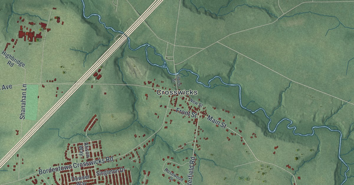 Map of Chesterfield, New Jersey