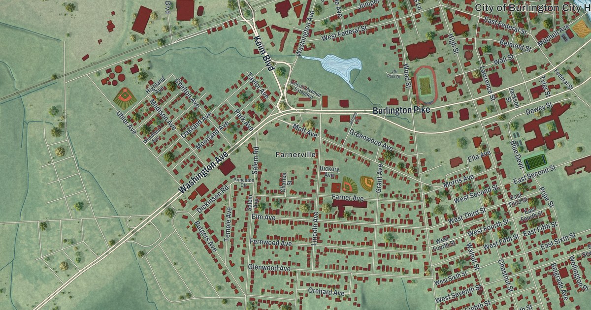 Map of the City of Burlington, Burlington County, New Jersey