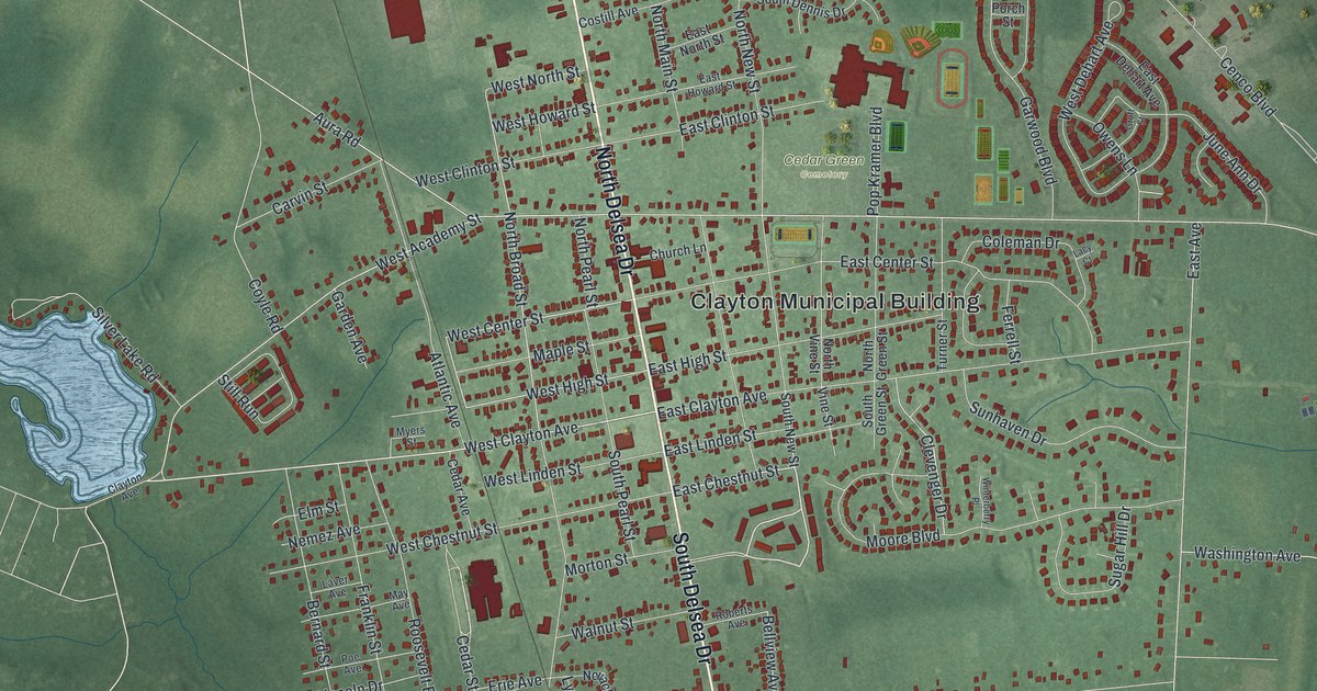 Map of Clayton, New Jersey