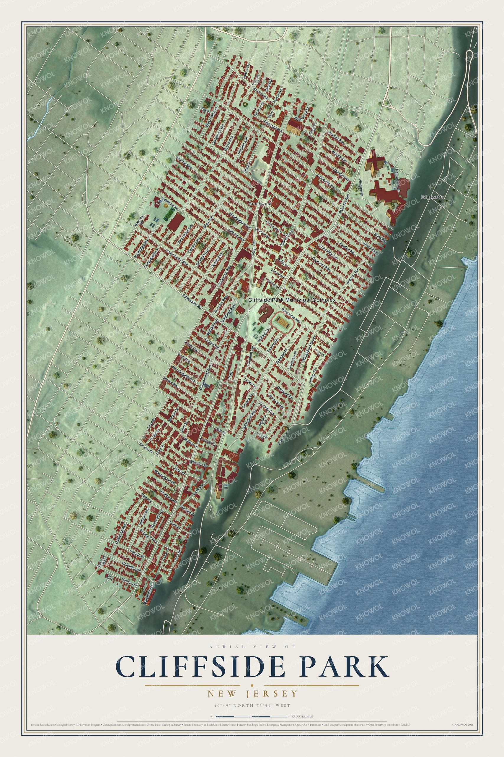 Watermarked full-map preview of Cliffside Park, New Jersey