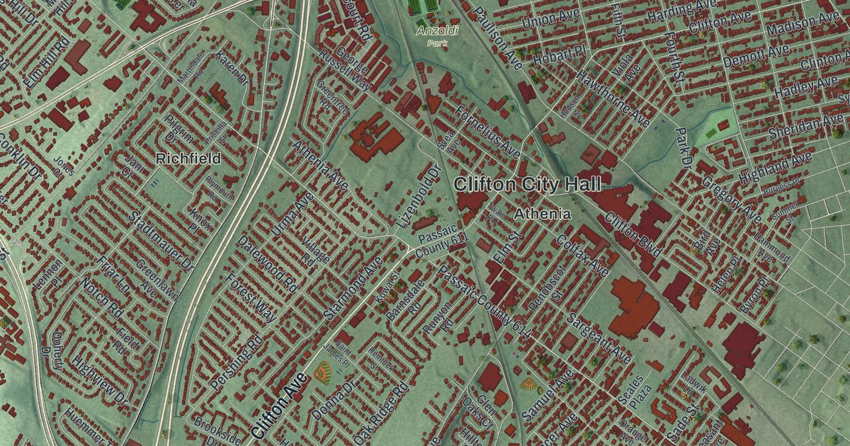 Map of Clifton, New Jersey