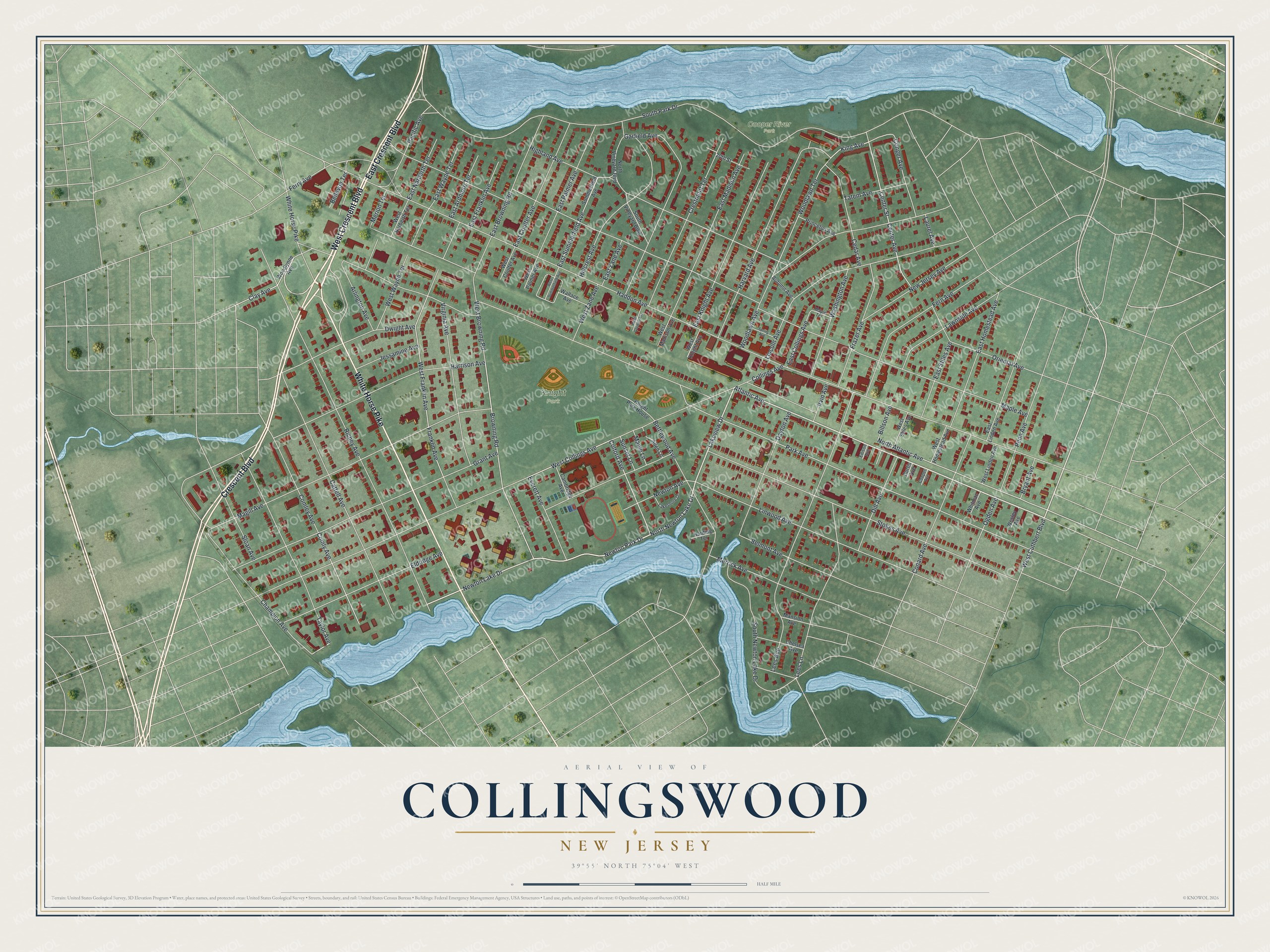 Watermarked full-map preview of Collingswood, New Jersey