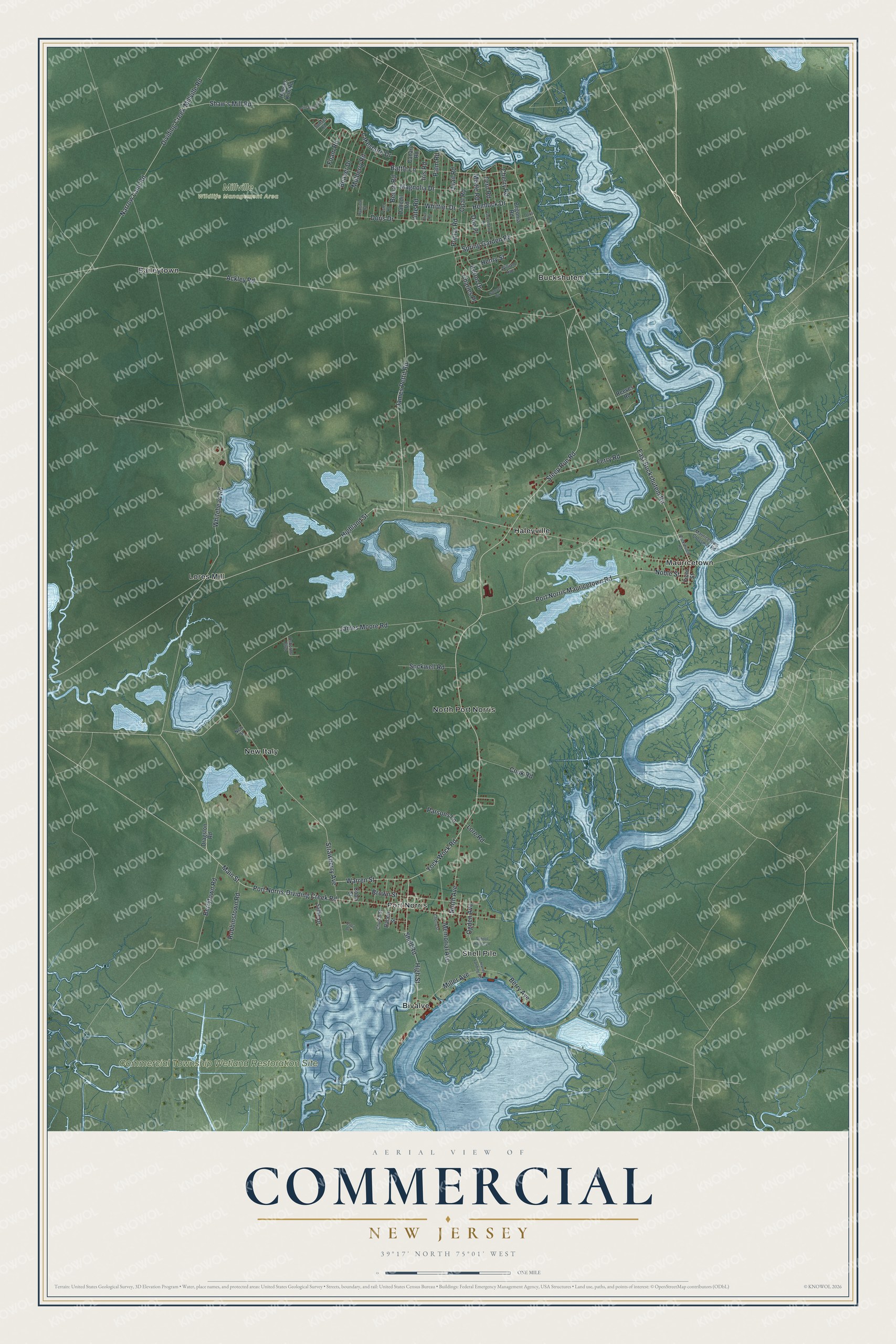 Watermarked full-map preview of Commercial, New Jersey