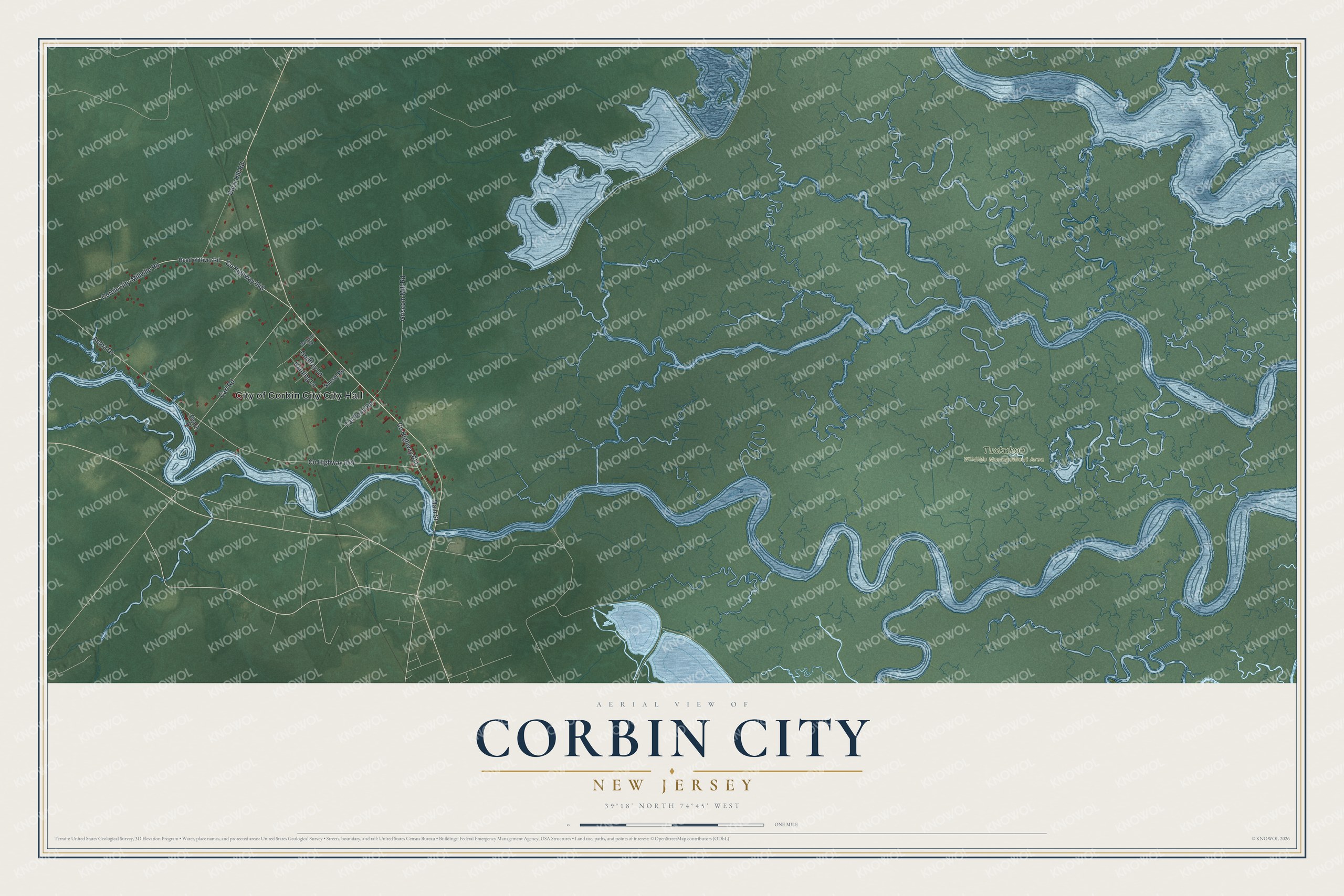 Watermarked full-map preview of Corbin City, New Jersey