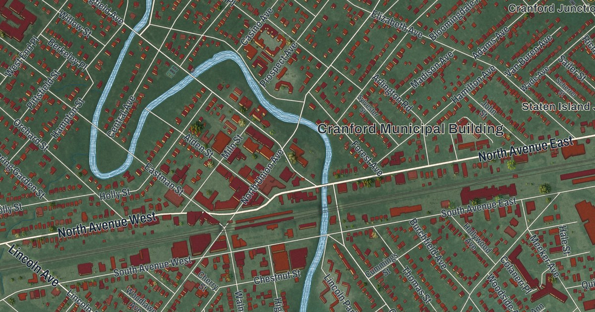 Map of Cranford, New Jersey