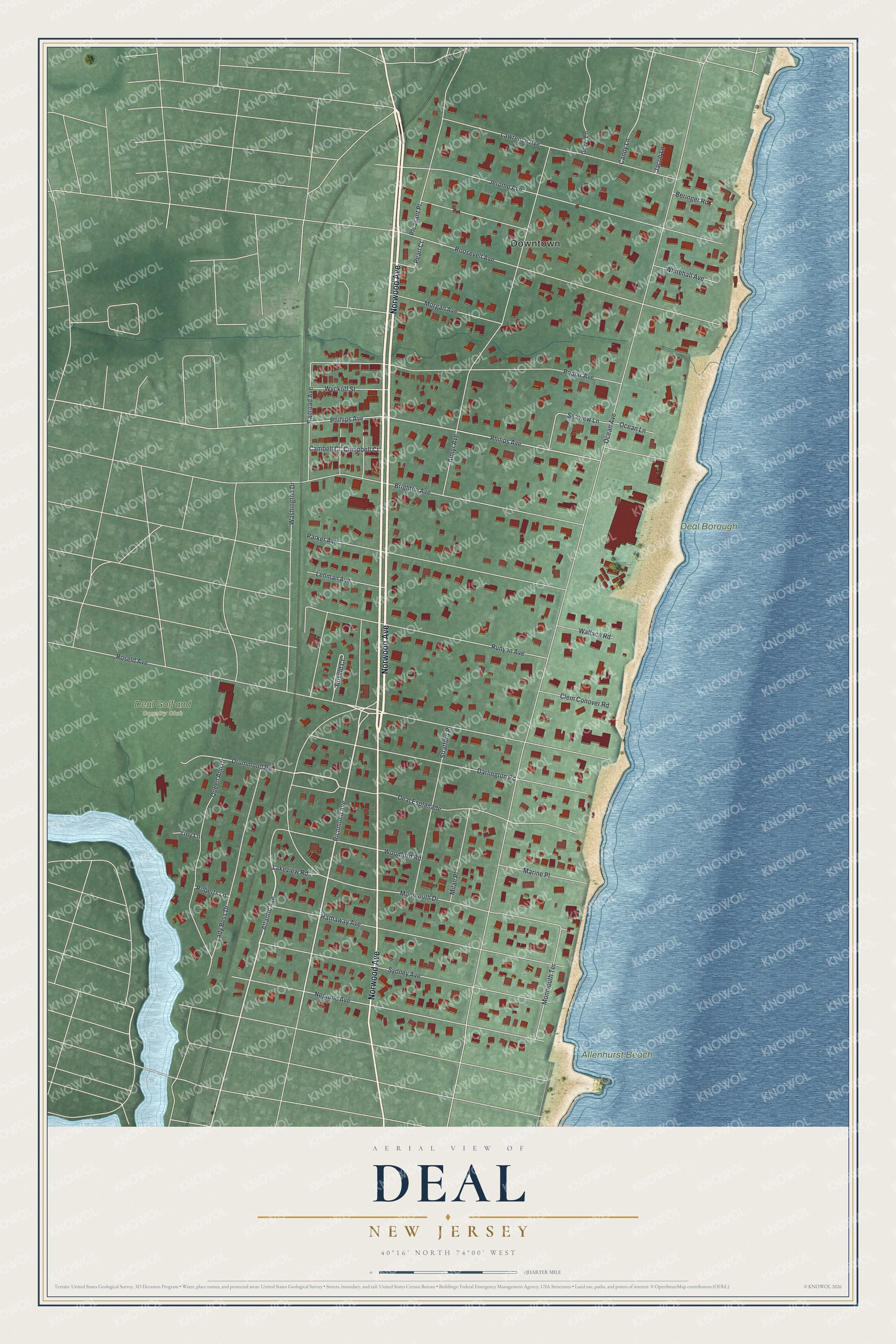 Watermarked full-map preview of Deal, New Jersey