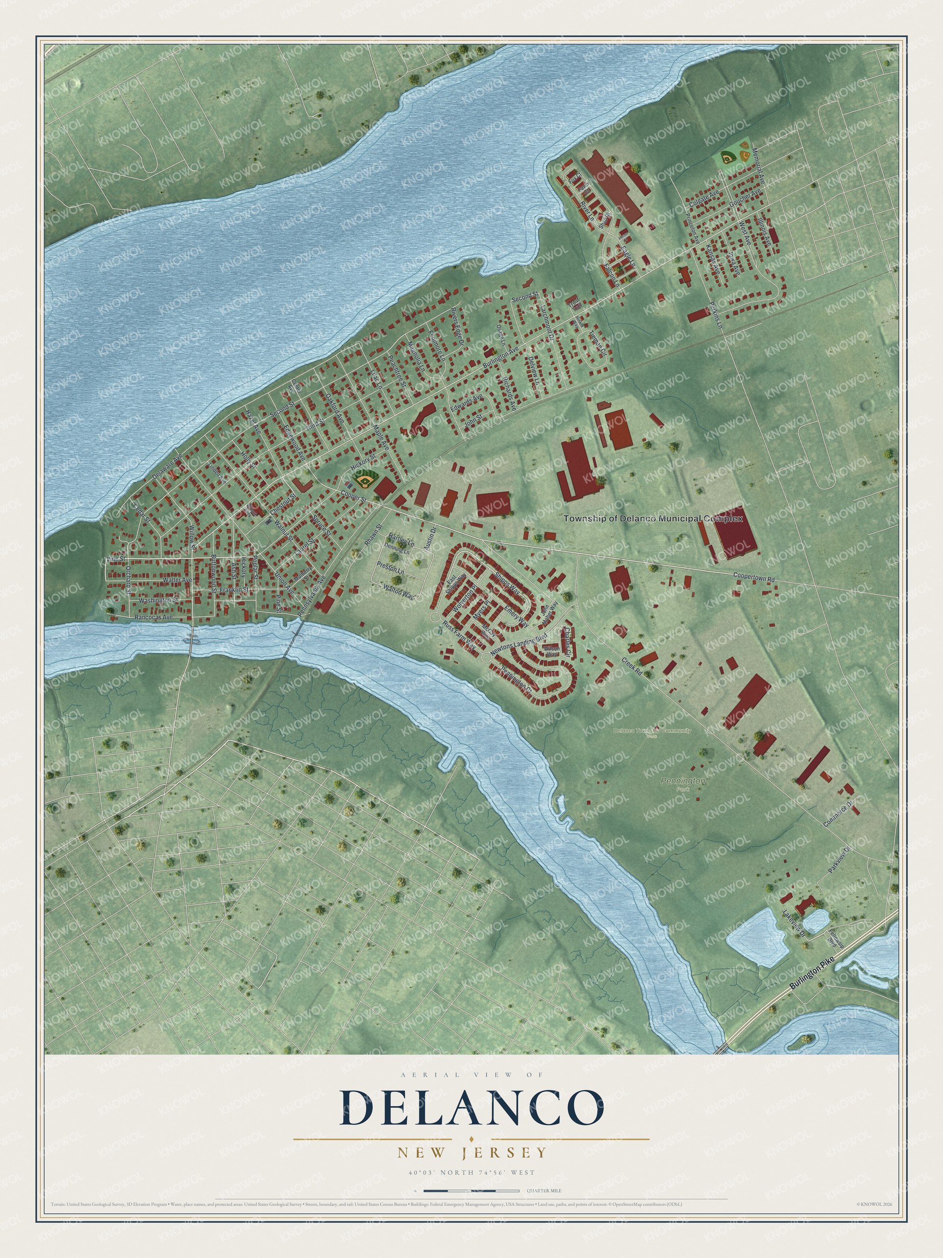 Watermarked full-map preview of Delanco, New Jersey