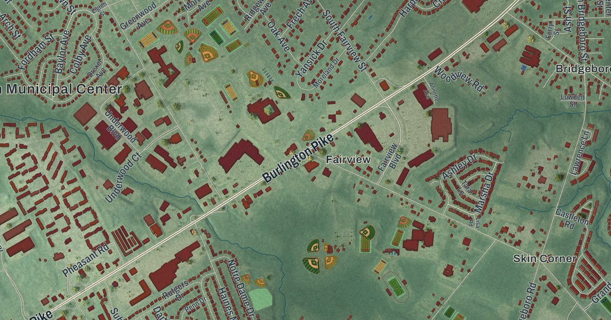 Map of Delran, New Jersey