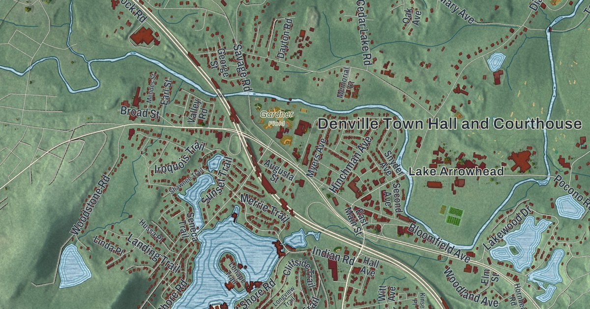 Map of Denville, New Jersey