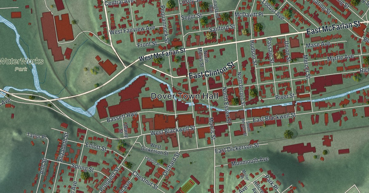 Map of Dover, New Jersey