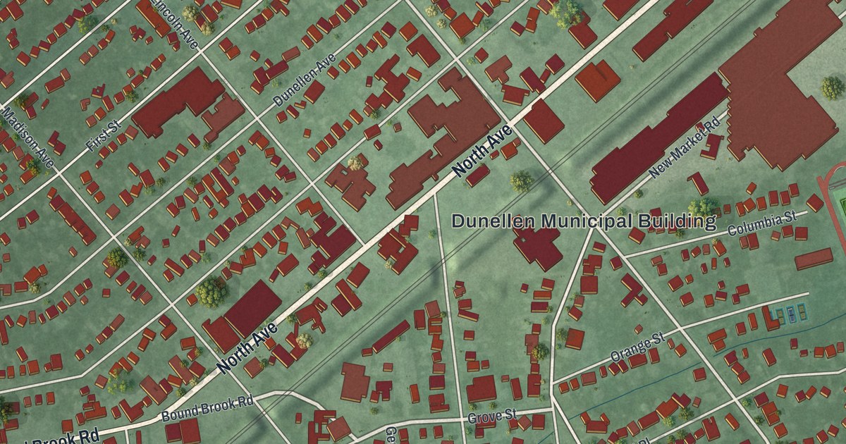 Map of Dunellen, New Jersey