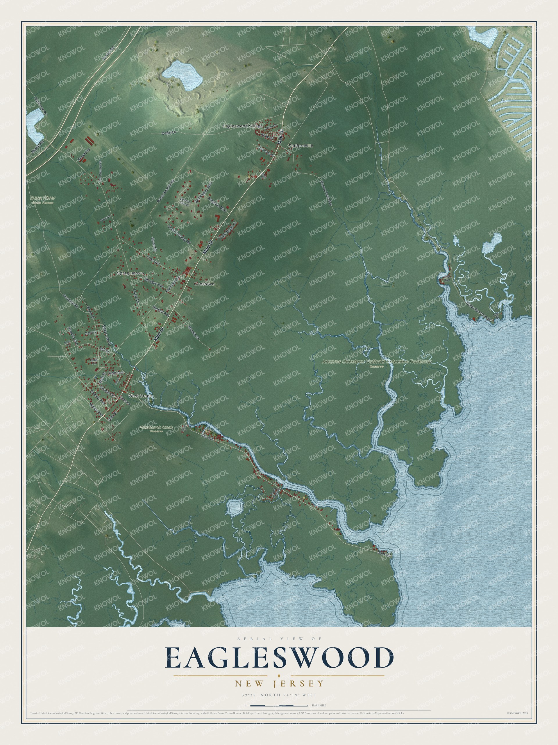 Watermarked full-map preview of Eagleswood, New Jersey