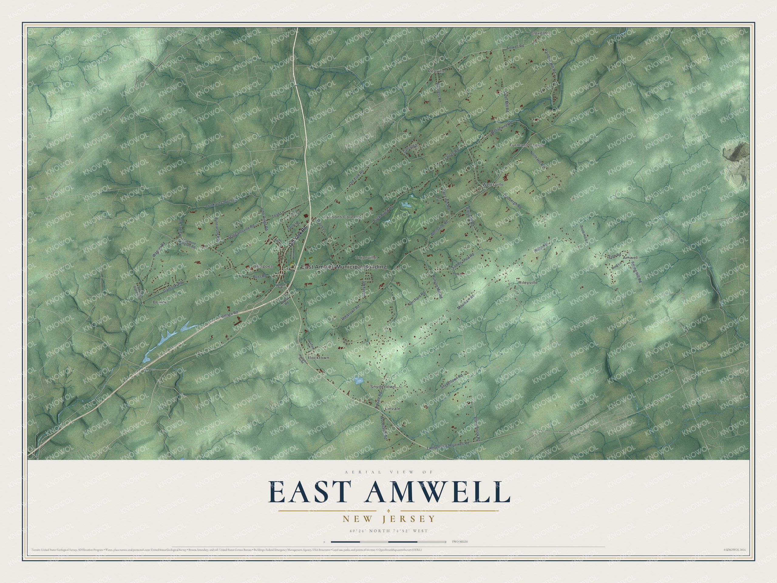Watermarked full-map preview of East Amwell, New Jersey