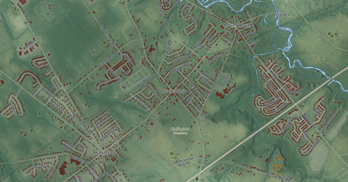 Map of East Greenwich, New Jersey