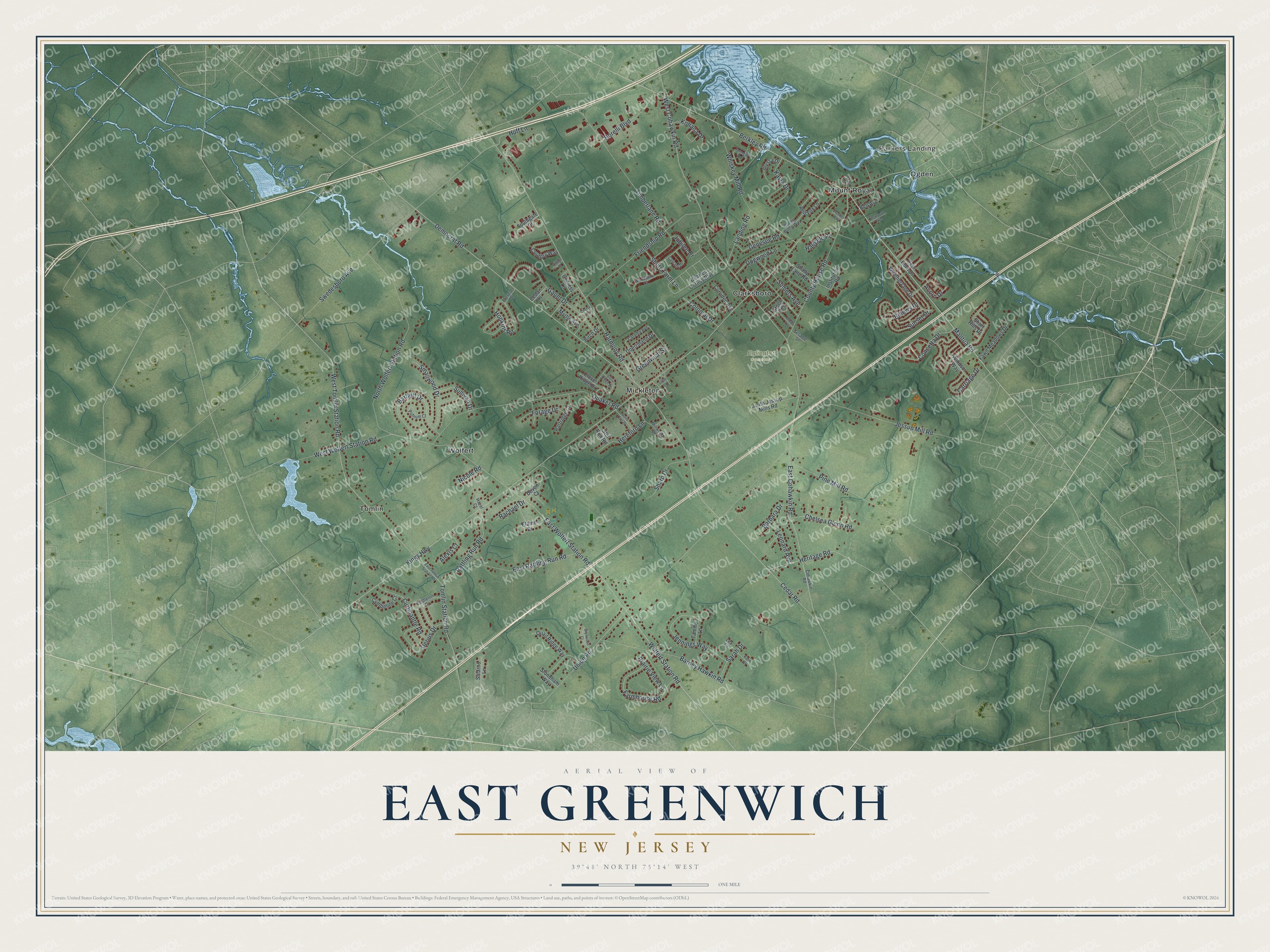 Watermarked full-map preview of East Greenwich, New Jersey