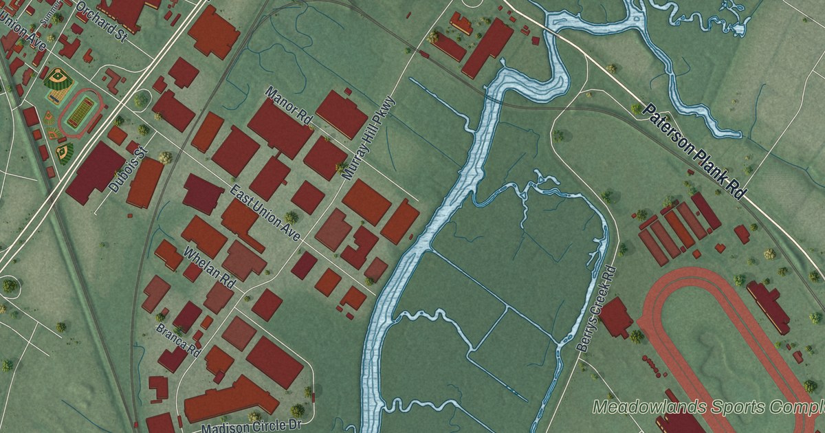 Map of East Rutherford, New Jersey