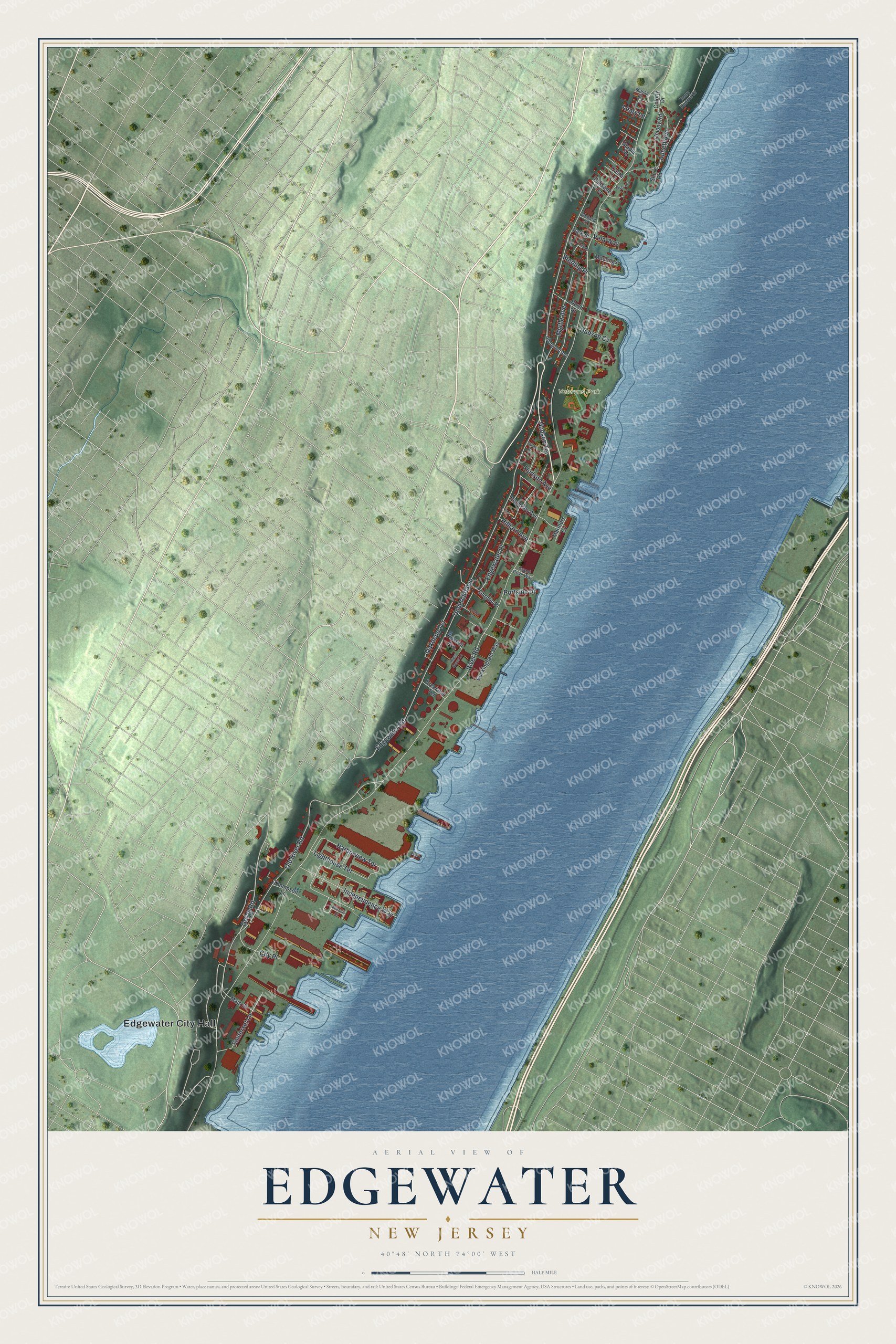 Watermarked full-map preview of Edgewater, New Jersey