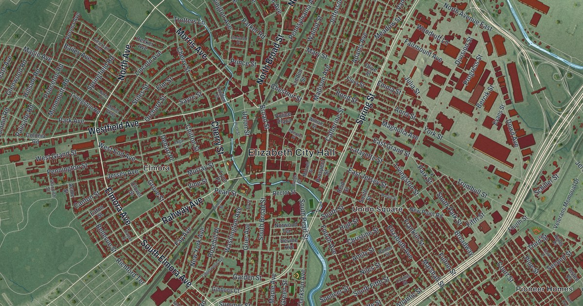 Map of Elizabeth, New Jersey