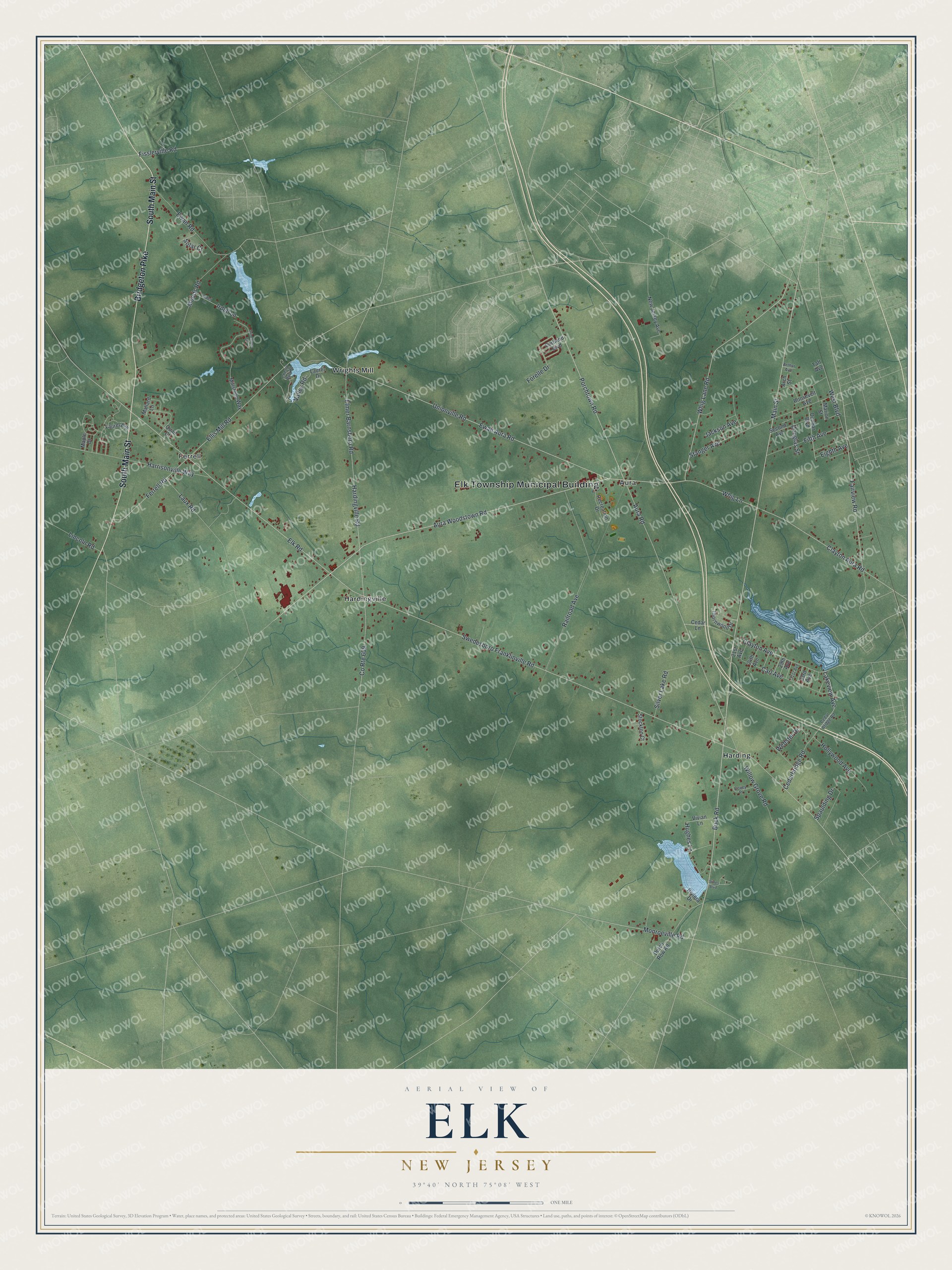 Watermarked full-map preview of Elk, New Jersey