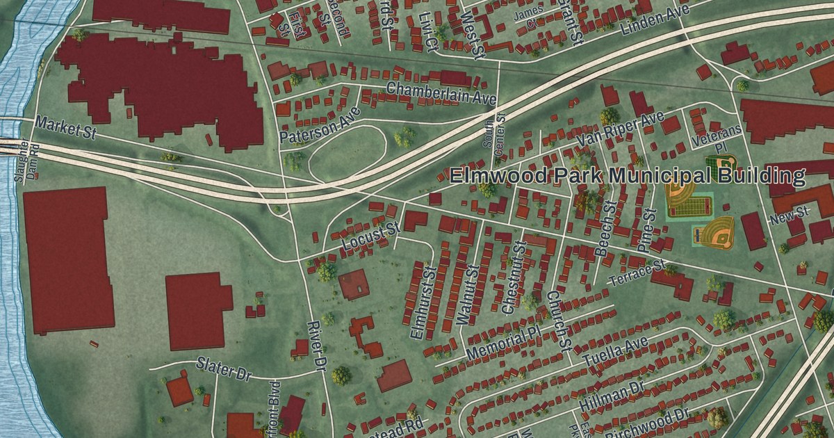 Map of Elmwood Park, New Jersey