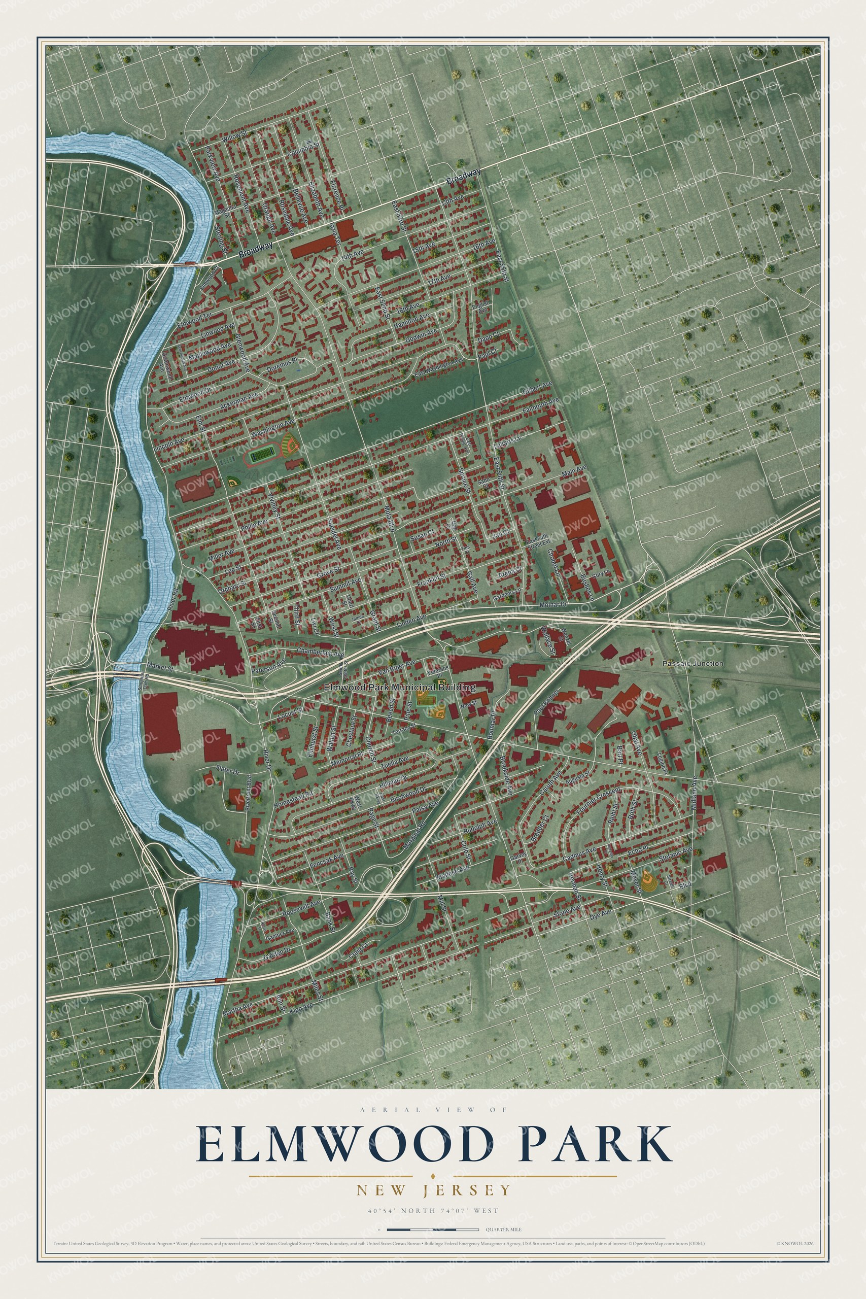 Watermarked full-map preview of Elmwood Park, New Jersey