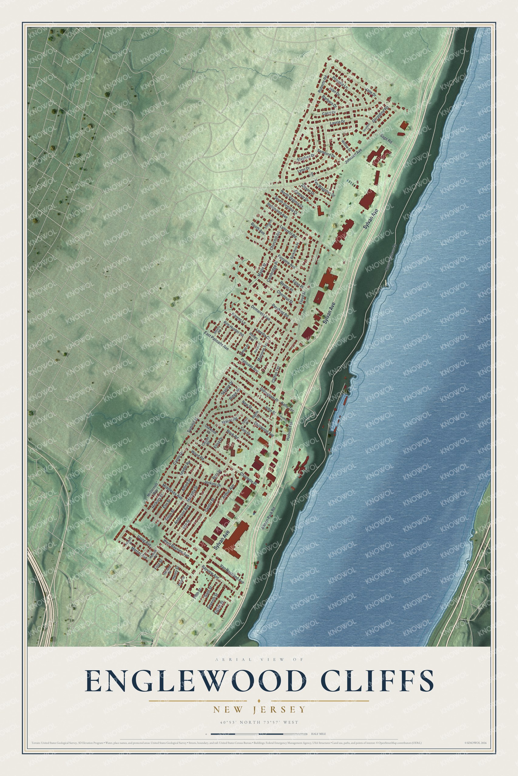 Watermarked full-map preview of Englewood Cliffs, New Jersey