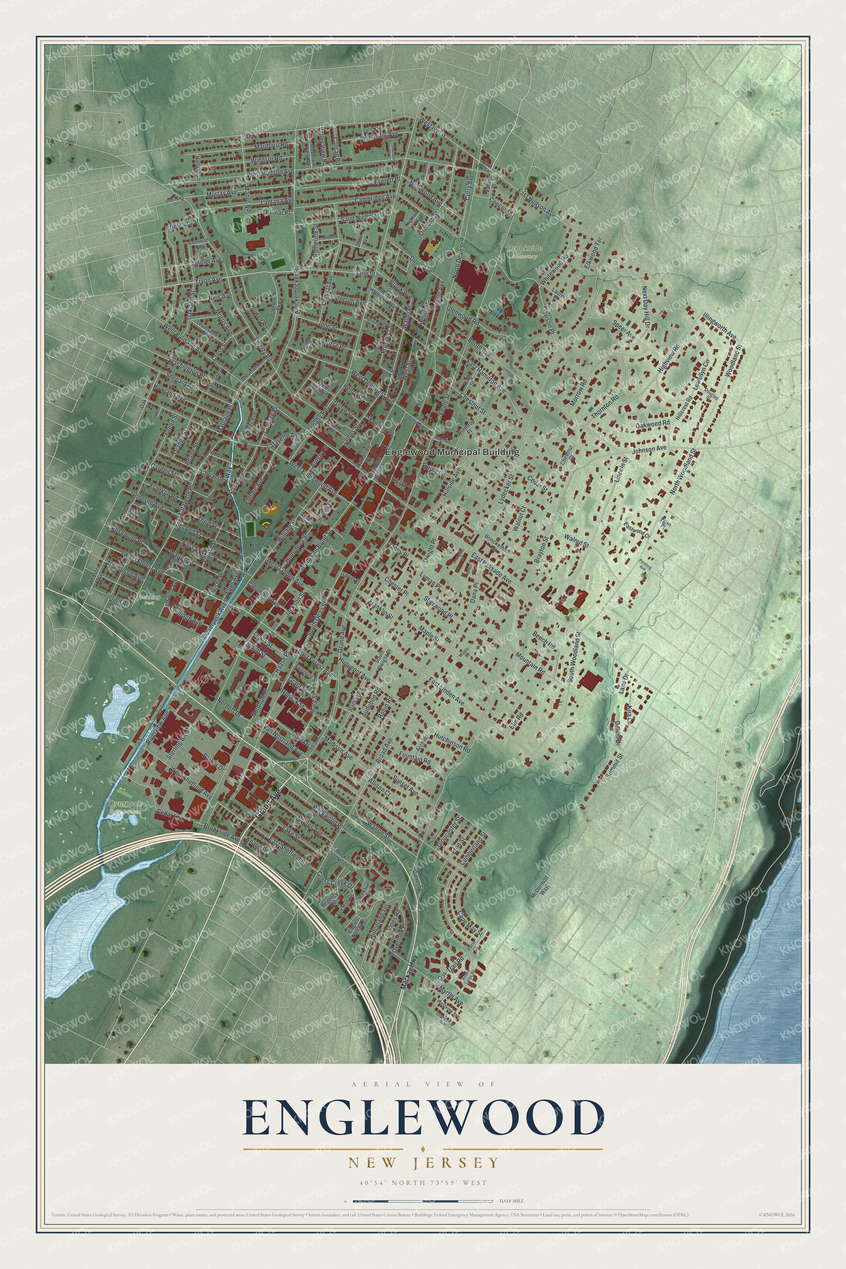 Watermarked full-map preview of Englewood, New Jersey