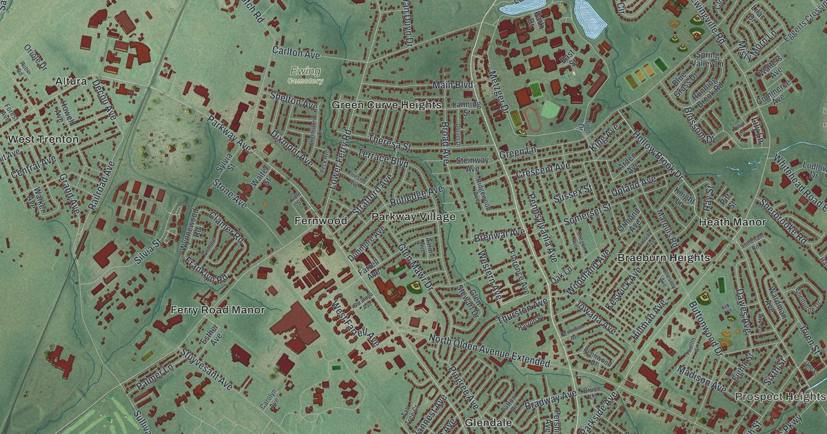 Map of Ewing, New Jersey