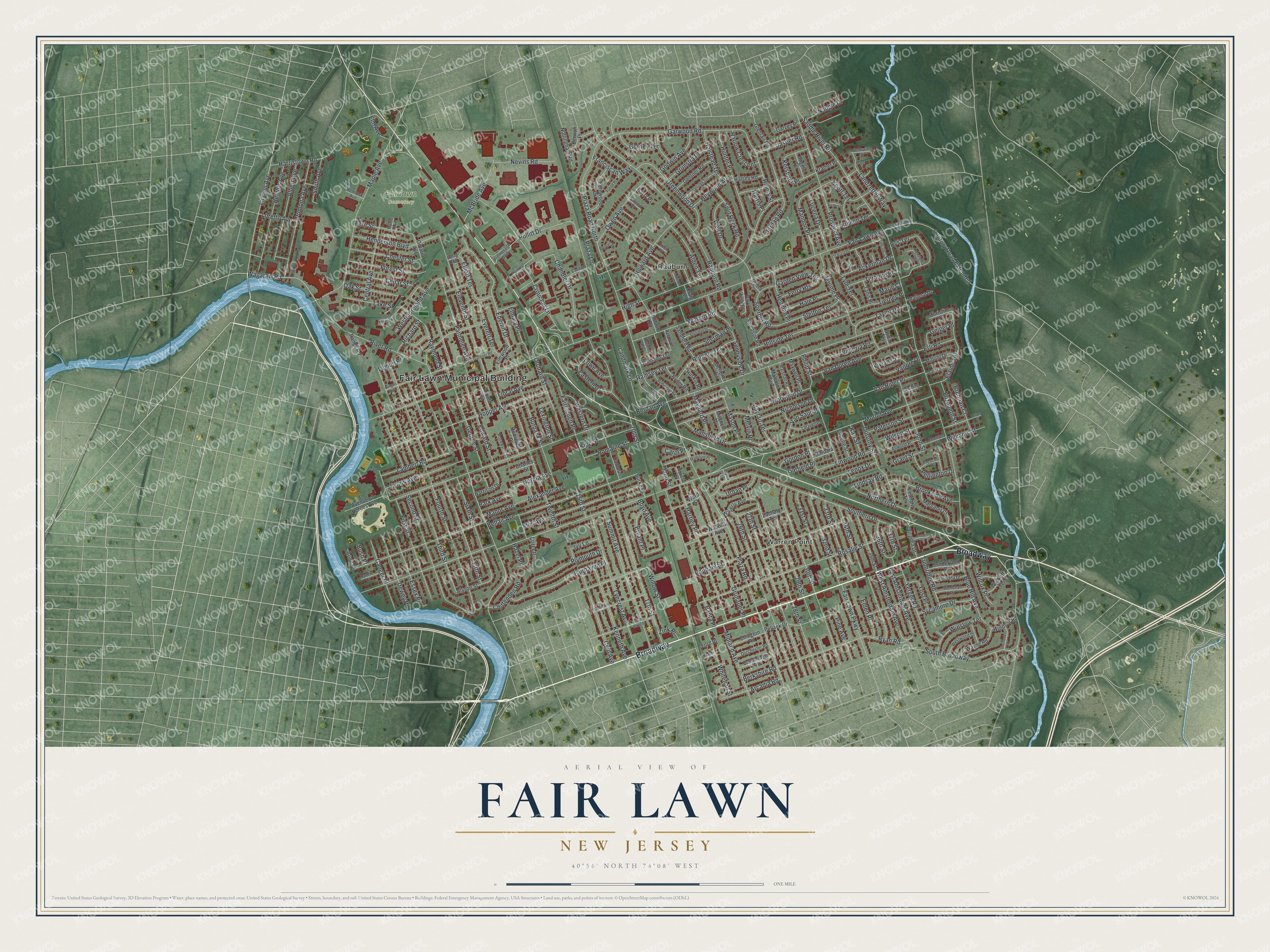 Watermarked full-map preview of Fair Lawn, New Jersey