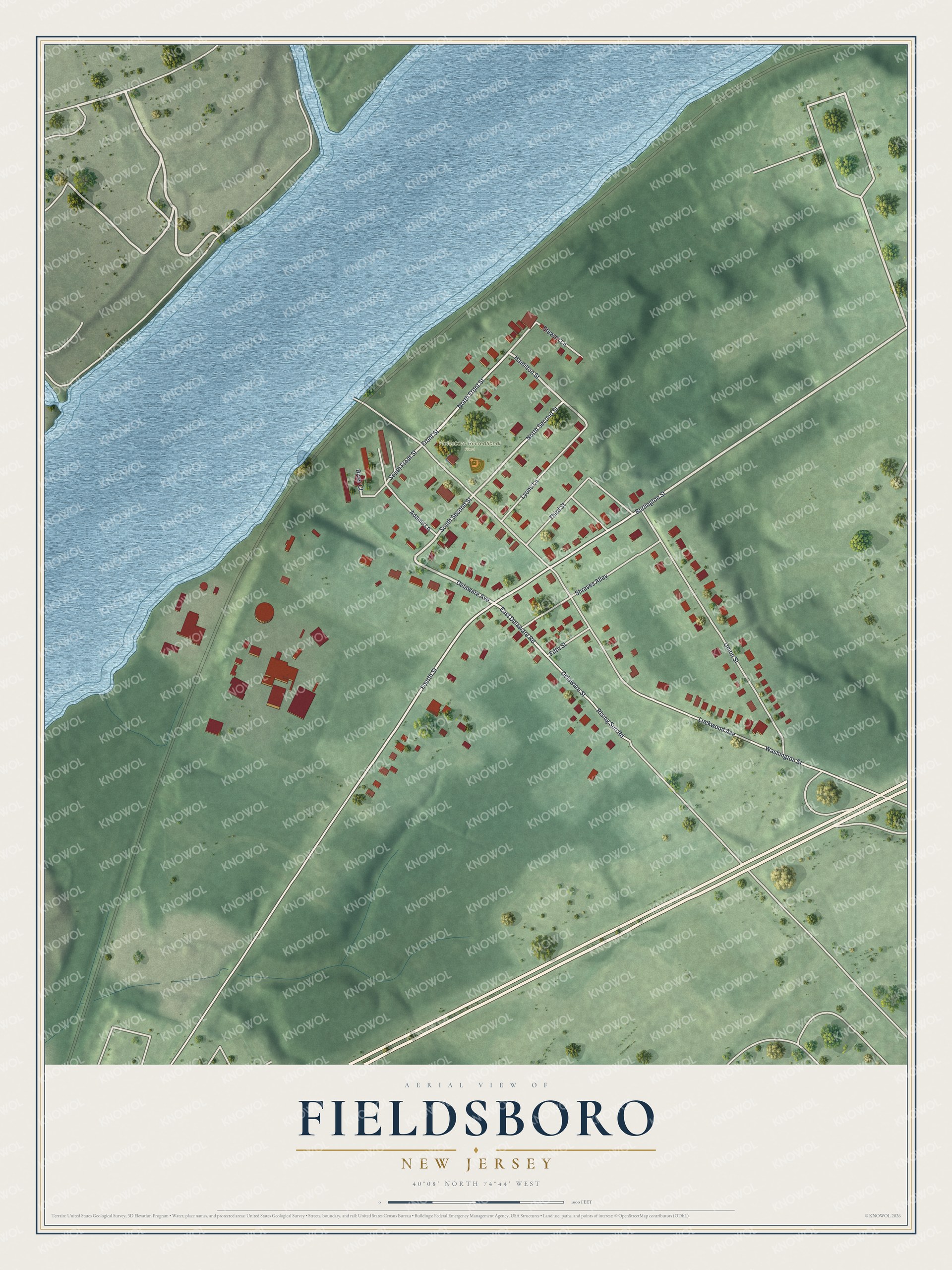 Watermarked full-map preview of Fieldsboro, New Jersey