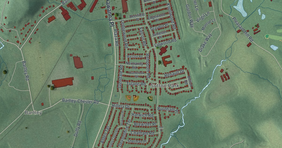 Map of Flanders, New Jersey