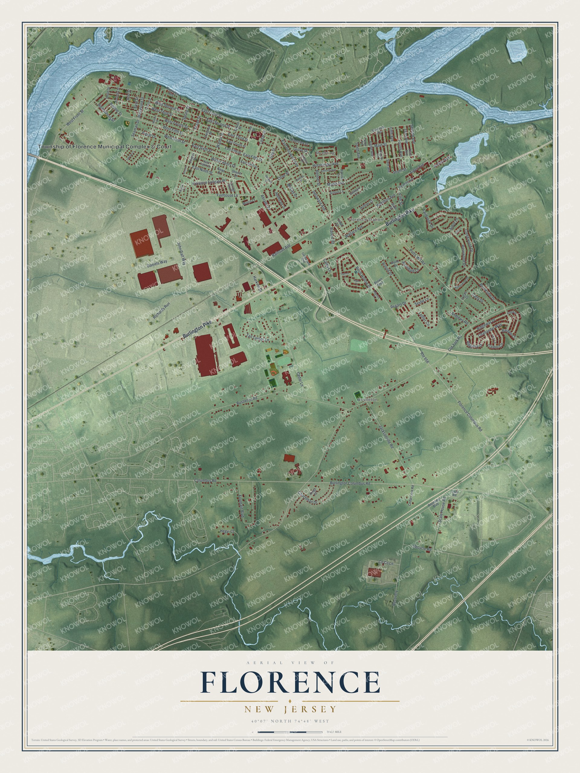 Watermarked full-map preview of Florence, New Jersey