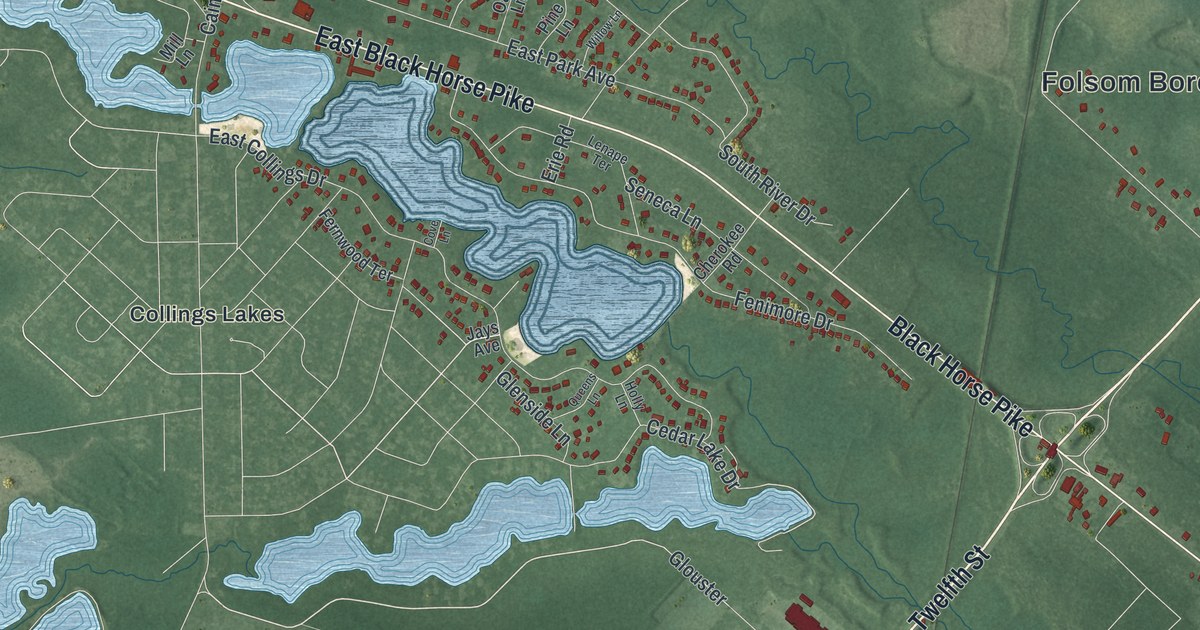 Map of Folsom, New Jersey
