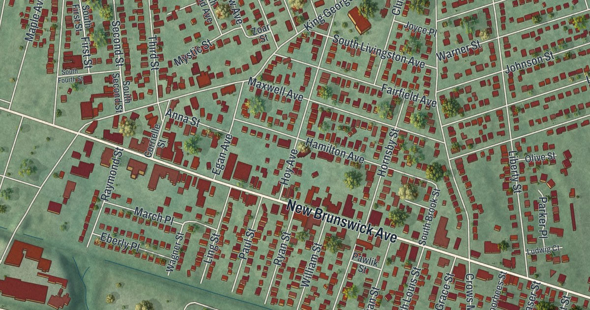 Map of Fords, New Jersey