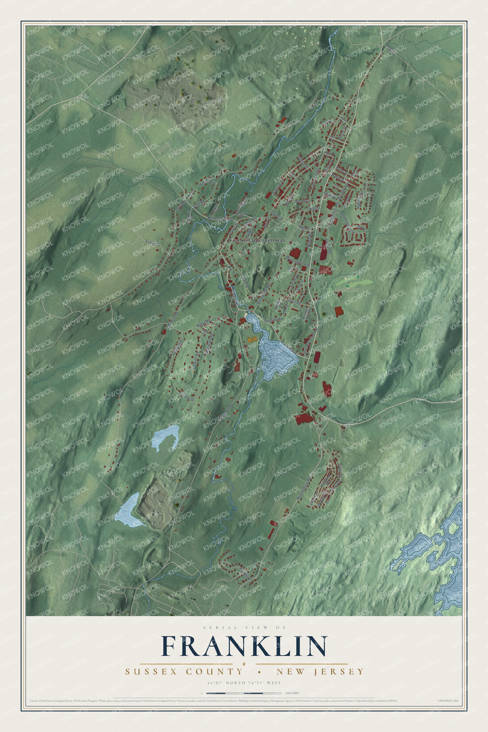 Watermarked full-map preview of Franklin, New Jersey