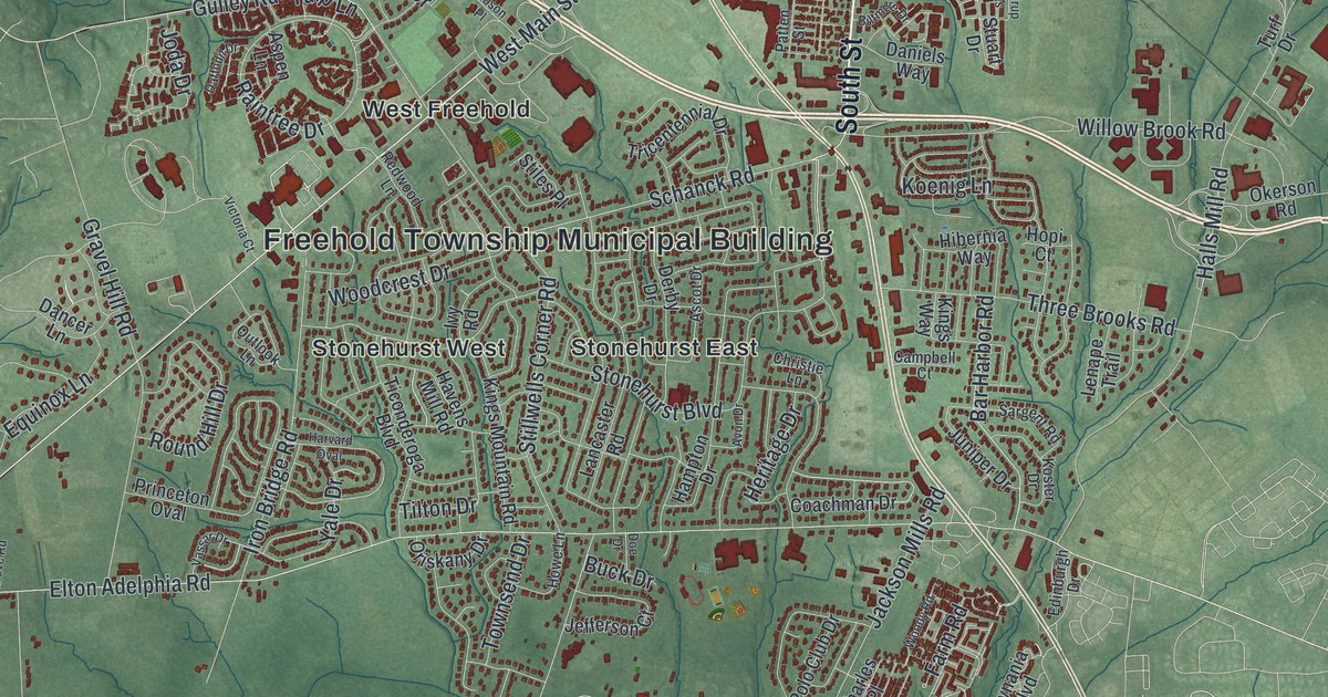 Map of Freehold, Monmouth County, New Jersey