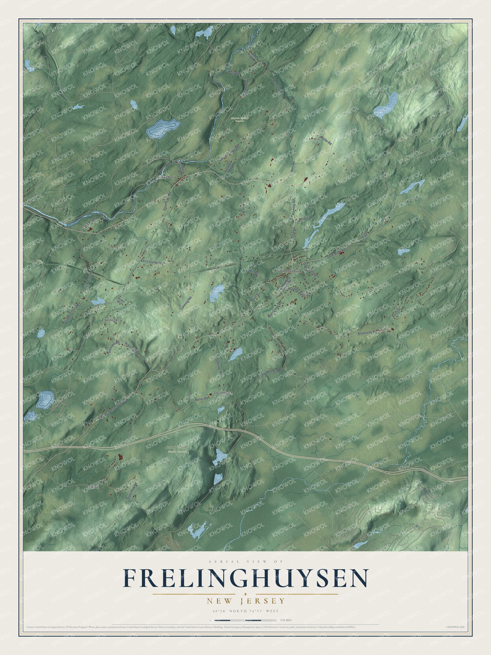 Watermarked full-map preview of Frelinghuysen, New Jersey