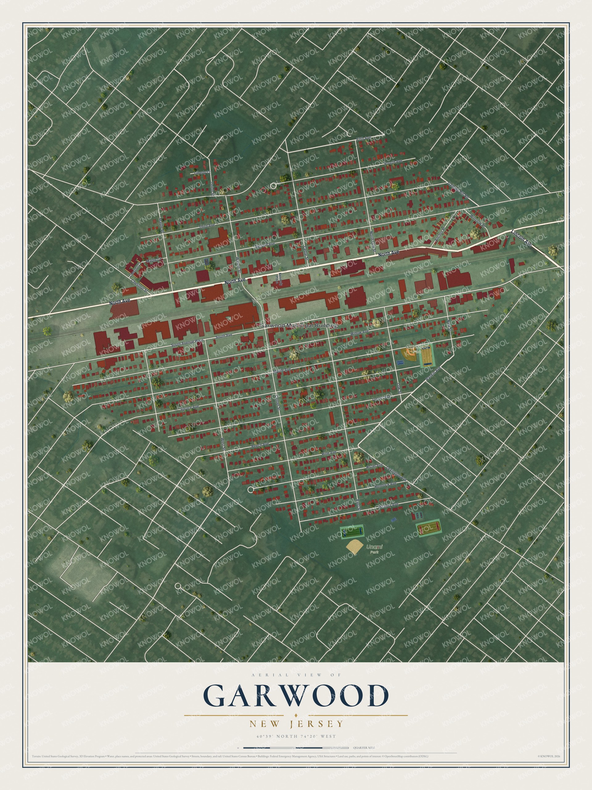 Watermarked full-map preview of Garwood, New Jersey