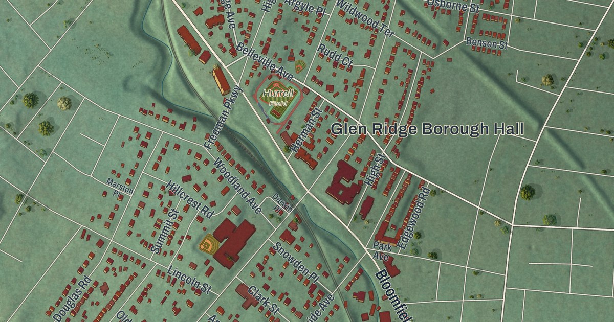 Map of Glen Ridge, New Jersey