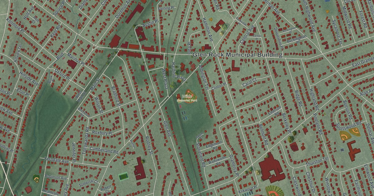 Map of Glen Rock, New Jersey