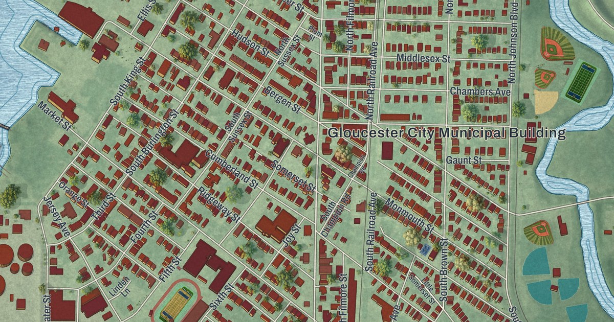 Map of Gloucester City, New Jersey