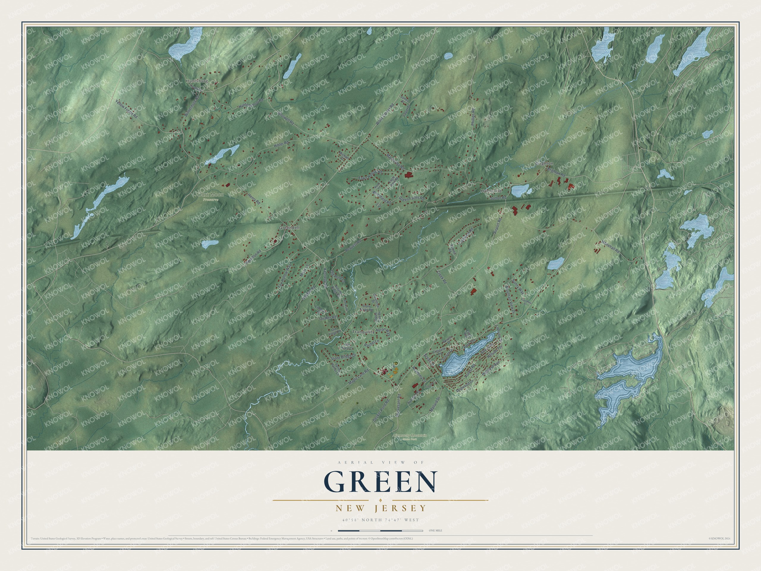 Watermarked full-map preview of Green, New Jersey