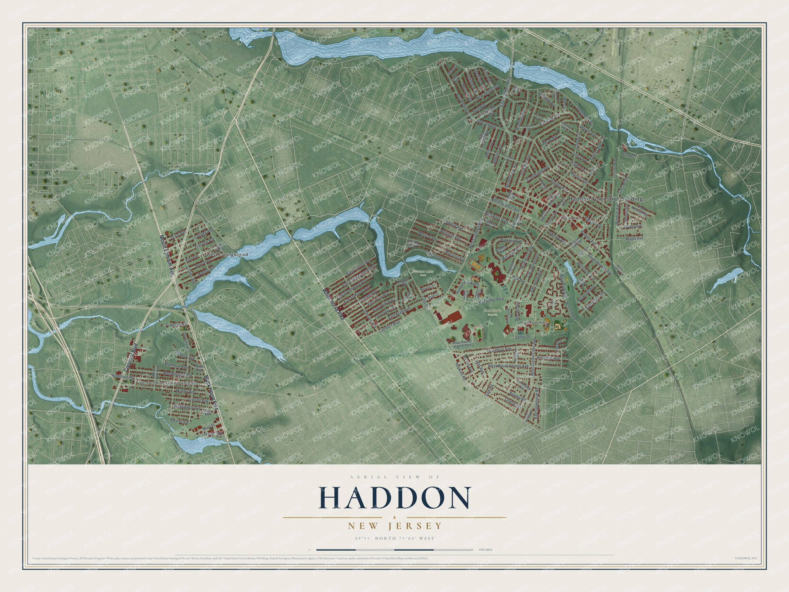 Watermarked full-map preview of Haddon, New Jersey