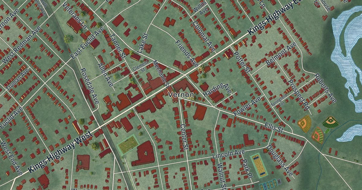 Map of Haddonfield, New Jersey