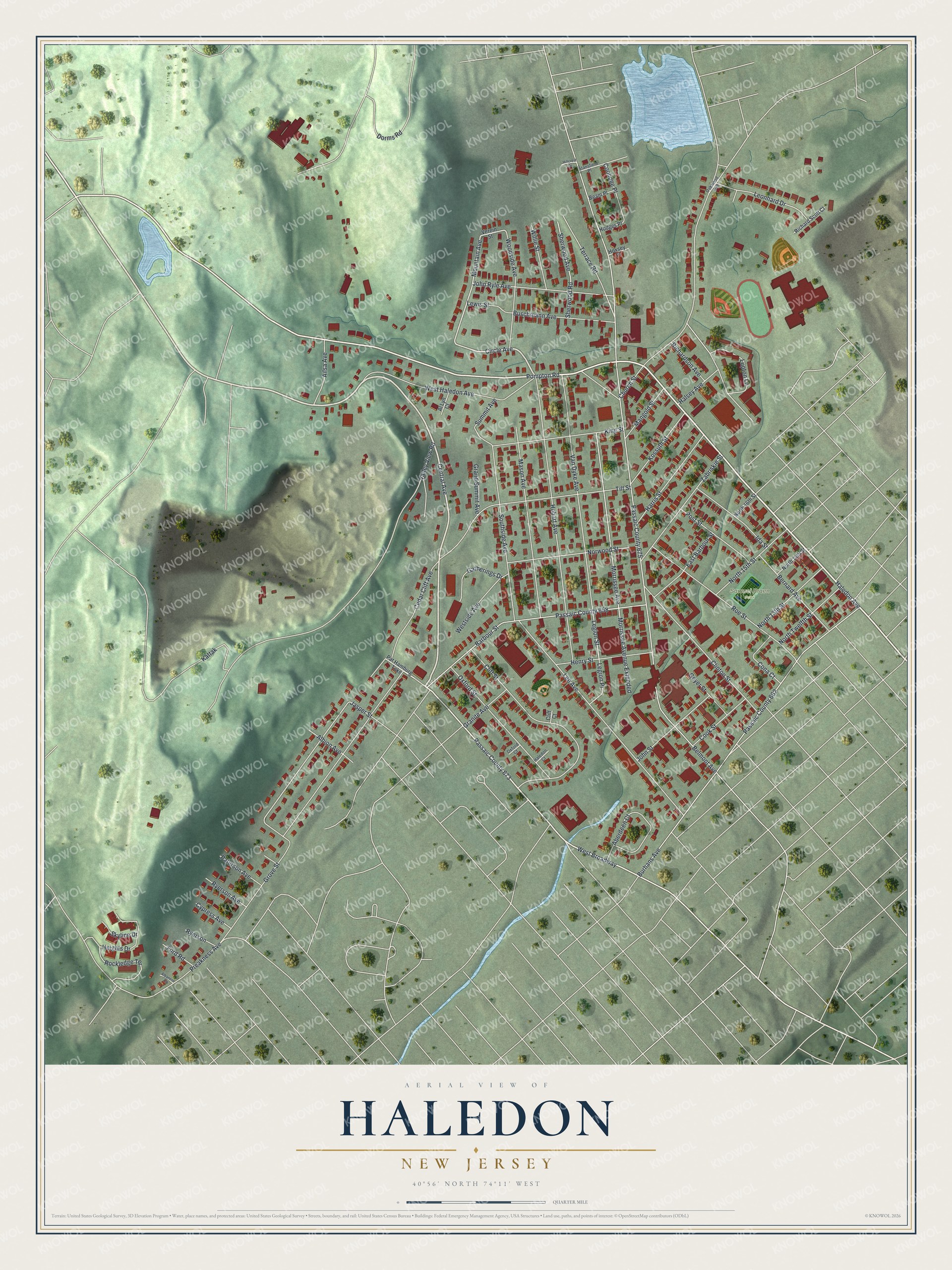 Watermarked full-map preview of Haledon, New Jersey