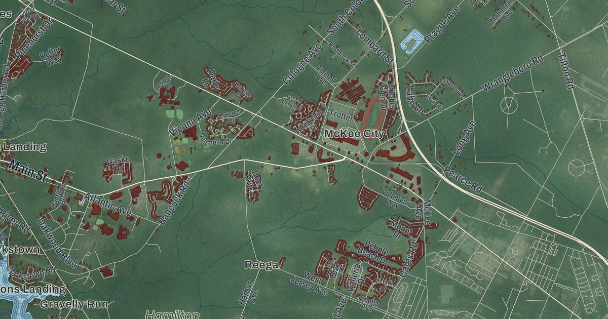 Map of Hamilton, Atlantic County, New Jersey