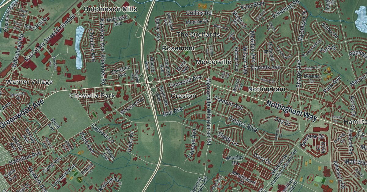 Map of Hamilton, Mercer County, New Jersey