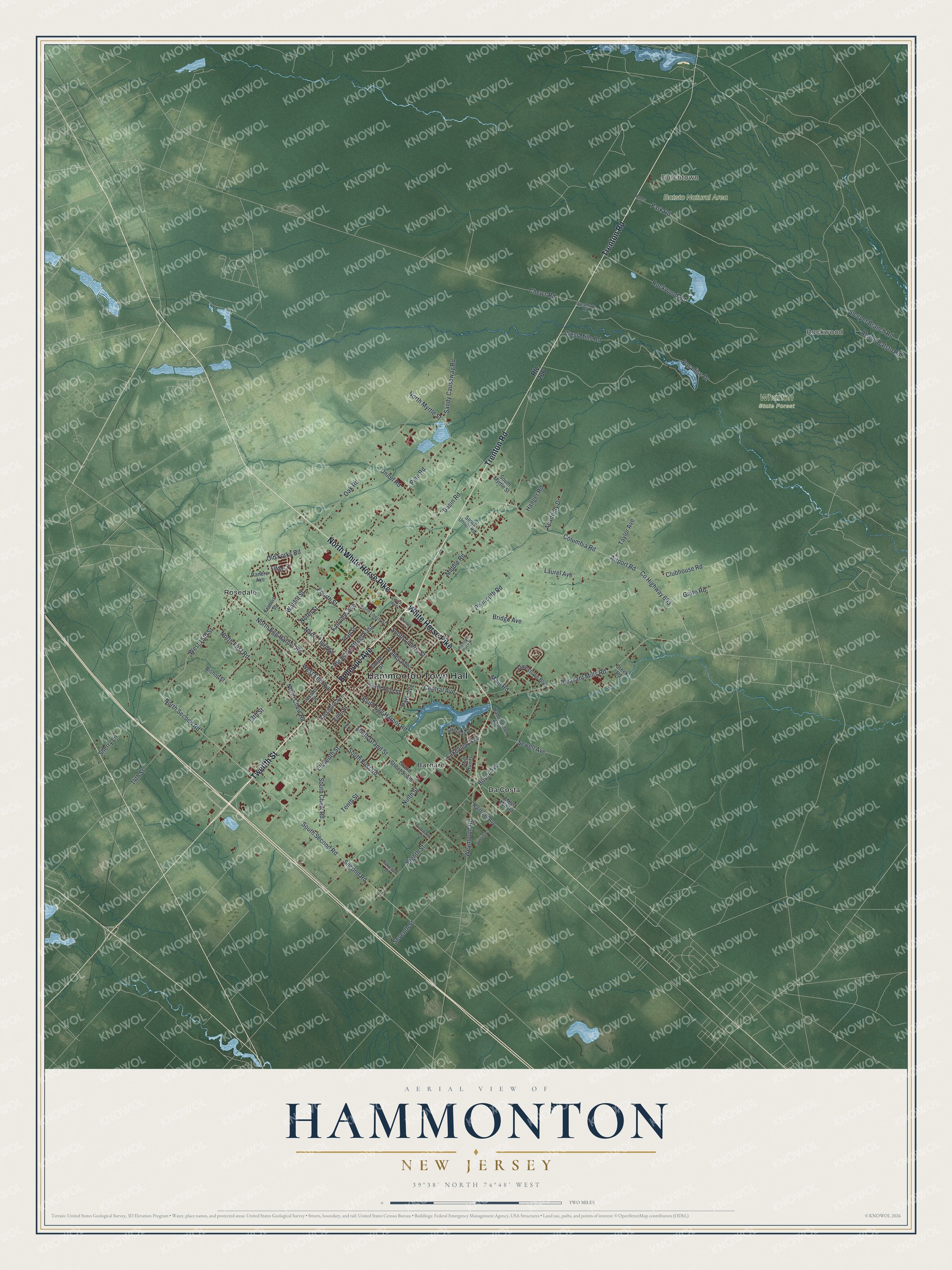 Watermarked full-map preview of Hammonton, New Jersey