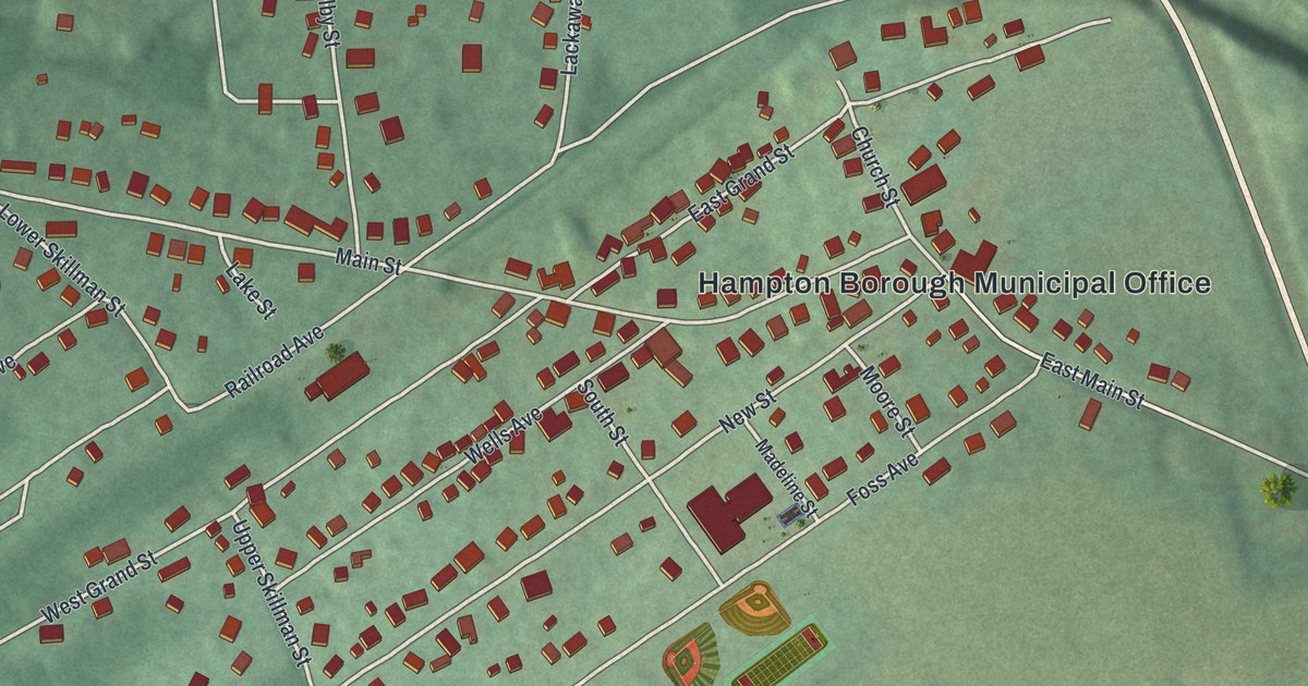 Map of Hampton, Hunterdon County, New Jersey